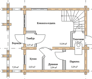 Баня из оцилиндрованного бревна